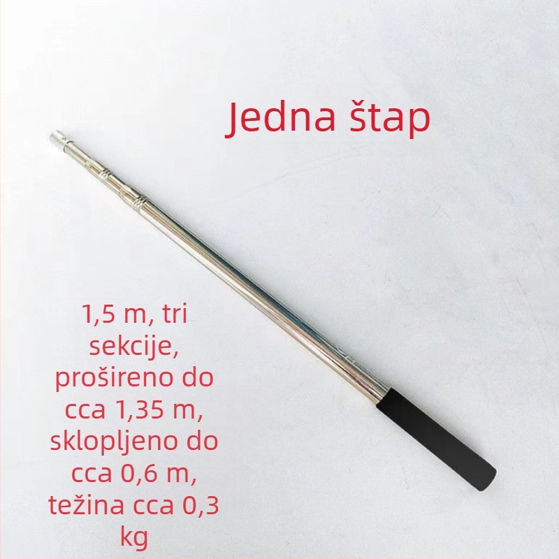 Nehrđajući čelični teleskopski štap za mrežu za ribolov, produženi, višenamjenski s pozicioniranjem, sklopiva mrežna palica