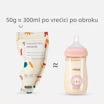 Vrećica za pohranu mliječnog praha, jednokratna, prijenosna, zapečaćena za svježinu, 50 g PET+PE