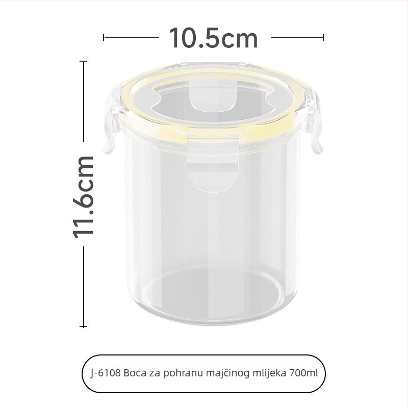 Kutija za skladištenje mlijeka majke, hermetički zatvarač, 800–1000 ml, PP, okrugli oblik, model 227-J-6109