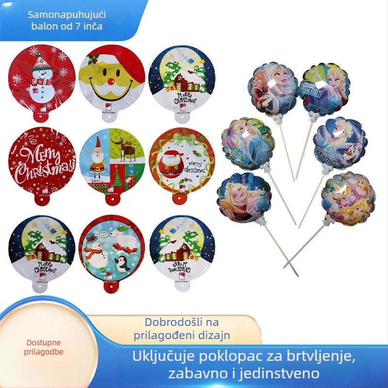 Dostupne samonapunjavajuće aluminijske folijske balone s mašnicom za dječje rođendane