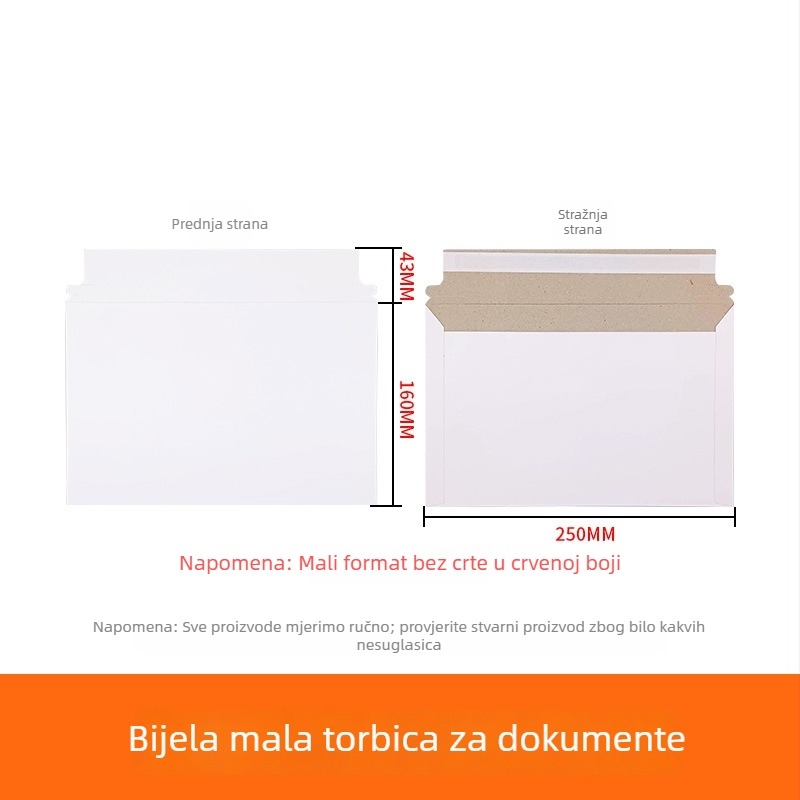 Torba za dokumente od čvrstog kartona, stil kineske omotnice, prazna omotnica