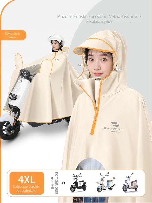 Dugački kaput od Oxford platna za motocikl/e-bike – jednodijelni dugi model, vodootporan PVC ljepilom, odrasla osoba, branda Zhengyu 1