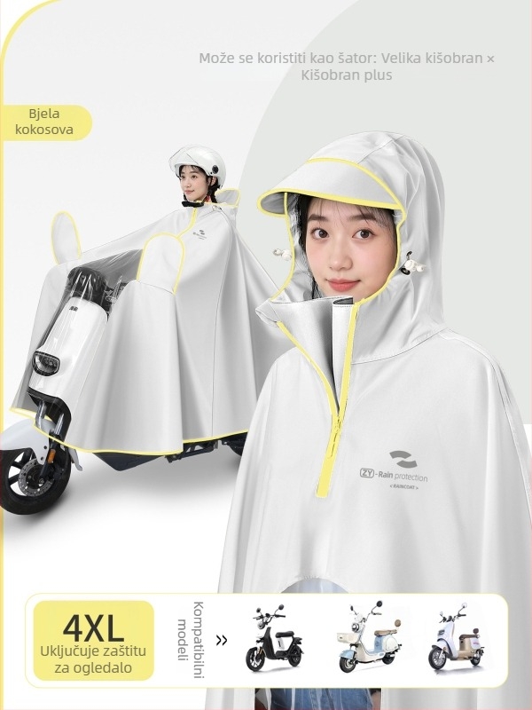 Dugački kaput od Oxford platna za motocikl/e-bike – jednodijelni dugi model, vodootporan PVC ljepilom, odrasla osoba, branda Zhengyu 1