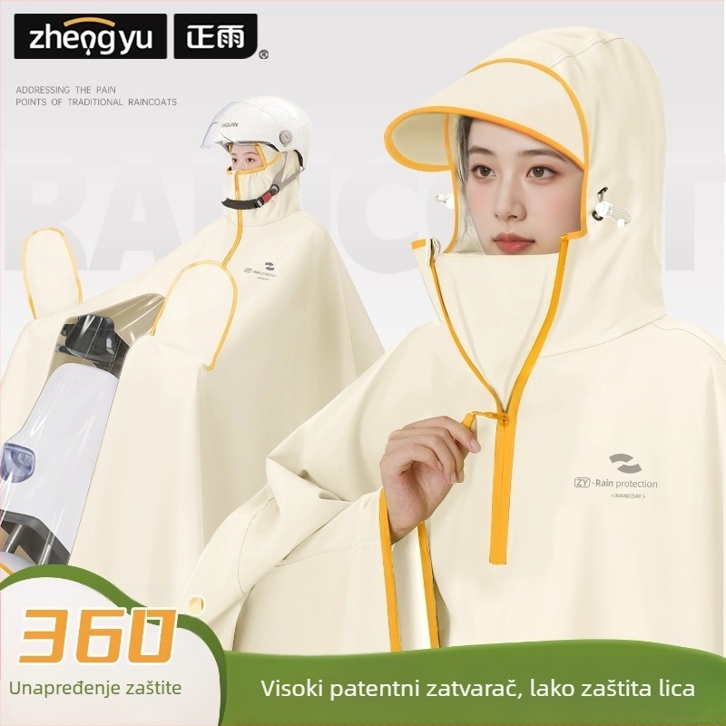 Dugački kaput od Oxford platna za motocikl/e-bike – jednodijelni dugi model, vodootporan PVC ljepilom, odrasla osoba, branda Zhengyu 1