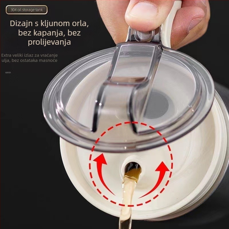 304 nehrđajući čelik uljna posuda, otporna na curenje, kuhinjska posuda za začine (sojin sos i ocat), elegantan lagani luksuzni dizajn