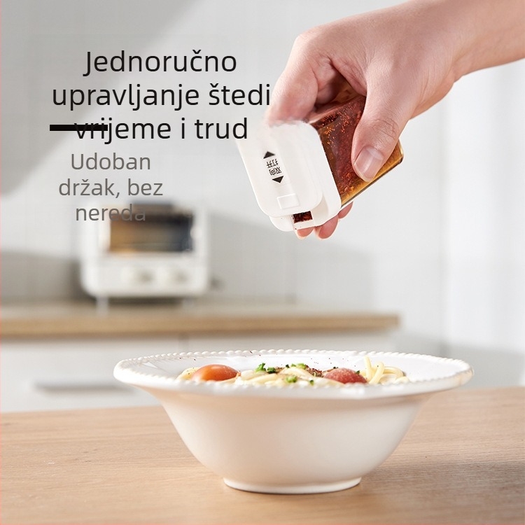 Japanski stil posuda za začine, plastična, za čvrste začine, zatvarač otporan na vlagu, s logotipom