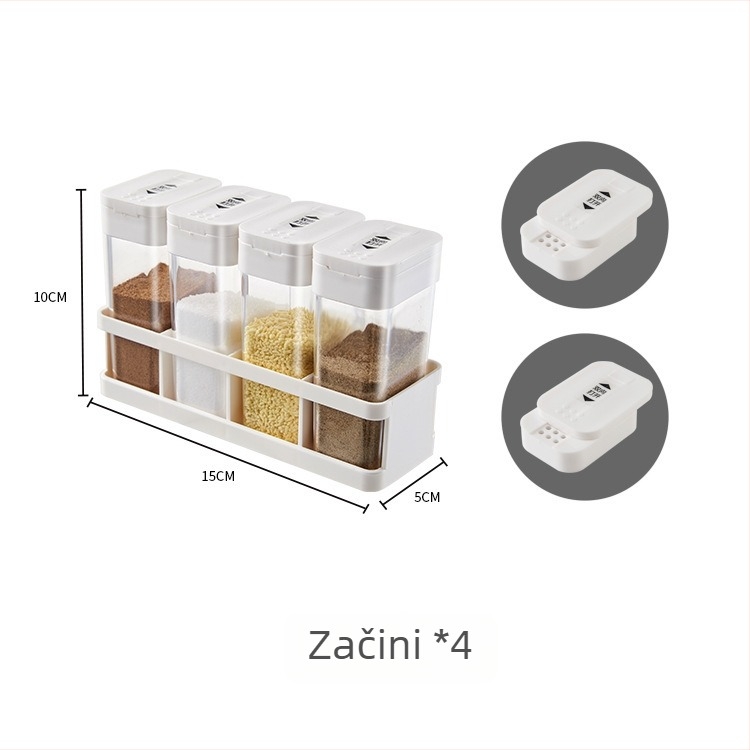 Japanski stil posuda za začine, plastična, za čvrste začine, zatvarač otporan na vlagu, s logotipom