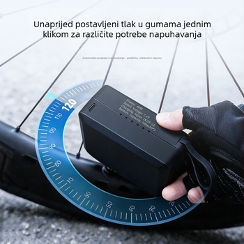 KST mini električna pumpa za planinske i cestovne bicikle, prenosiva AI pametna USB pumpa s LED zaslonom tlaka u stvarnom vremenu, automatsko isključivanje i zaštita od pregrijavanja