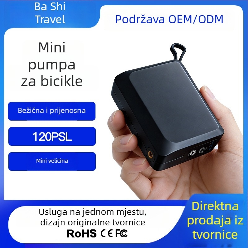 KST mini električna pumpa za planinske i cestovne bicikle, prenosiva AI pametna USB pumpa s LED zaslonom tlaka u stvarnom vremenu, automatsko isključivanje i zaštita od pregrijavanja