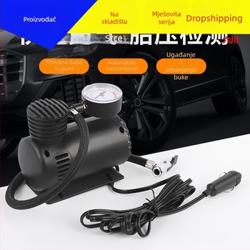 12V mini kompresor za auto gume, ABS plastika, 220W, 70 L/min, digitalni zaslon, kabel dužine 3 m
