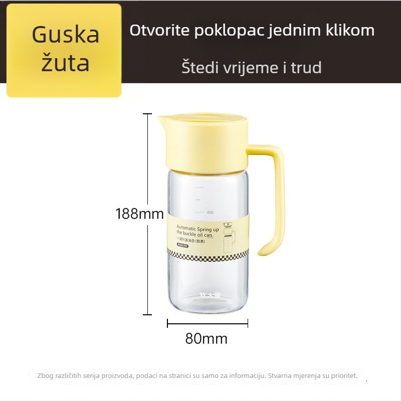 Staklena posuda za ulje s automatskim otvaranjem – moderan stil, Brend Cook the king
