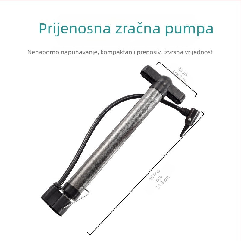 Ručna pumpa za bicikle, automobile i košarkaške lopte – prijenosna plastična pumpa