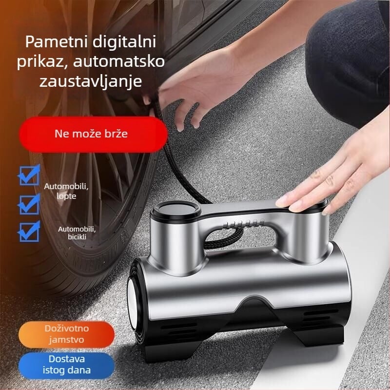 Automobilska pumpa za zrak, 12V, 120W, jednocilindrična, 35 L/min, punjiva
