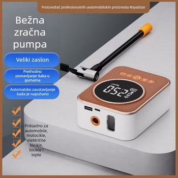 Pumpa za zrak za auto i motocikl – bežična hitna pumpa s digitalnim zaslonom, 12V, 80W, protok zraka 35 L/min, iznimno brzo nadimanje