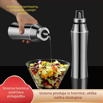 304 nehrđajući čelik, europskog stila posuda za ulje, prehrambena kvaliteta, nepropusna, vitkog struka dizajn, potpuno čelična boca za ulje, sojin sos i ocat
