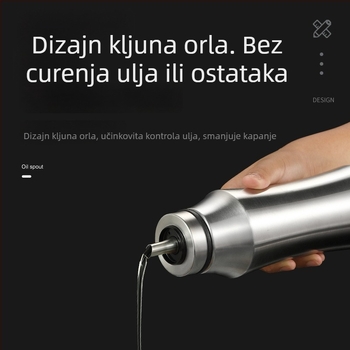 304 nehrđajući čelik, europskog stila posuda za ulje, prehrambena kvaliteta, nepropusna, vitkog struka dizajn, potpuno čelična boca za ulje, sojin sos i ocat