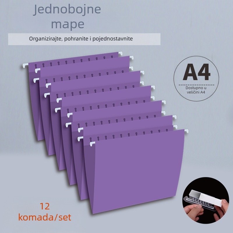 A4 viseći klip za datoteke, višestrani dokumenti, šareni