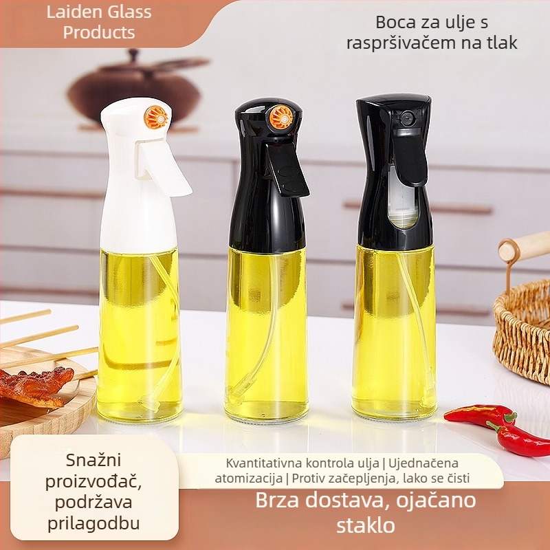 Staklena posuda za sprejanje ulja s pumpom – za kuhinju i roštilj, maslinovo ulje