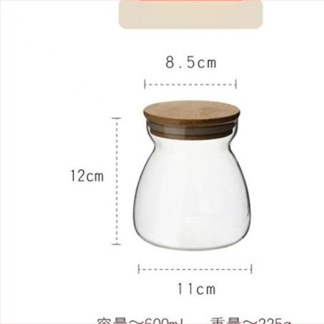 Prozirna staklena posuda od borosilikatnog stakla, trapezastog oblika, zatvorenog poklopca, za skladištenje mlijeka u prahu i čaja