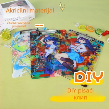 Akrilni A4 klipsbord s dvostrukim stezalima (Power Clamp + Panel Clamp), debljina ploče 2.0 mm, veličina klipa 10×3, za A4 papir, Model 00-01