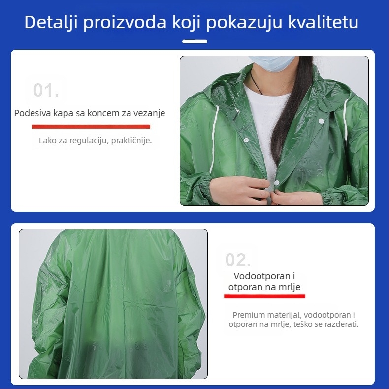 Odrasli kišni pončo od PVC-a, vodootporno za outdoor