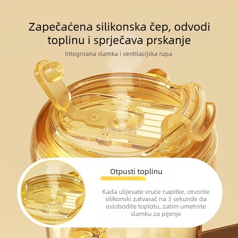 PPSU dječja čašica za mlijeko, crtani stil, čaša za izravno pijenje sa slamkom, za djecu 1–3 godine i više, otporna na padove, Youkebei