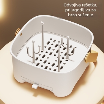 Kutija za pohranu bočica za bebe s odvodom i zaštitom od prašine, stalak za sušenje dječjih posuđa i hrane, ormar za pohranu
