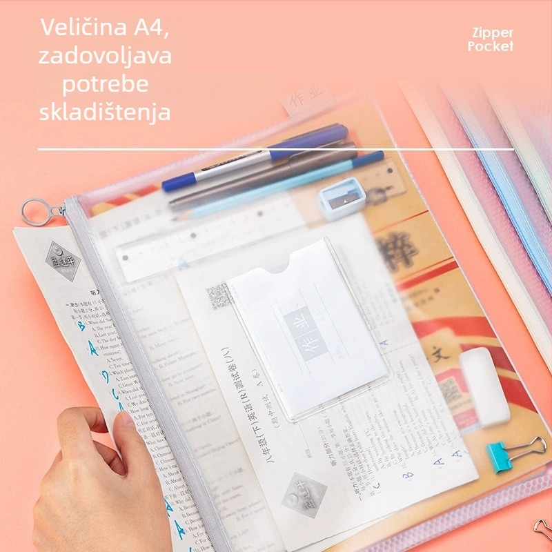 Deli torba za dokumente sa zatvaračem, PVC materijal, oblik cigle
