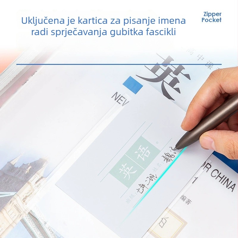 Deli torba za dokumente sa zatvaračem, PVC materijal, oblik cigle