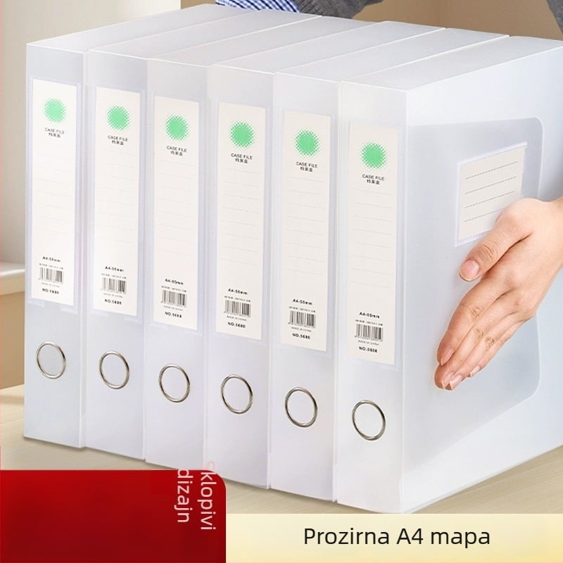 Prozirna sklopiva kutija za dokumente, od PP plastike, stakabilna, s 55 mm stražnjom širinom, Muji stil, za ured