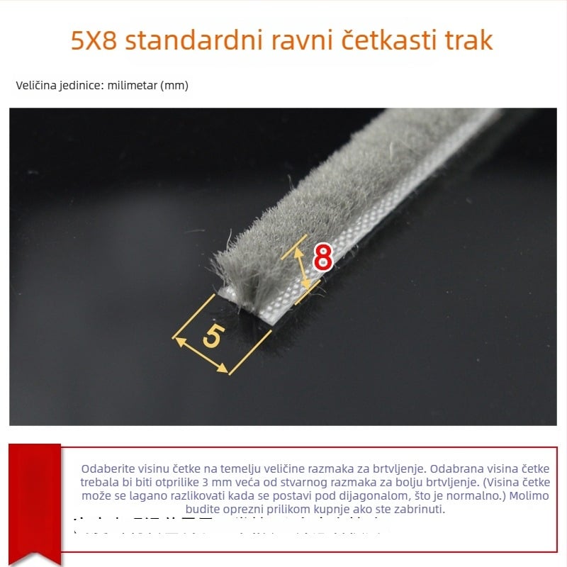 Brtvilo za vrata i prozore, aluminijska legura, model YL-MTPT, otporno na habanje i starenje, brtvljenje i zvučna izolacija