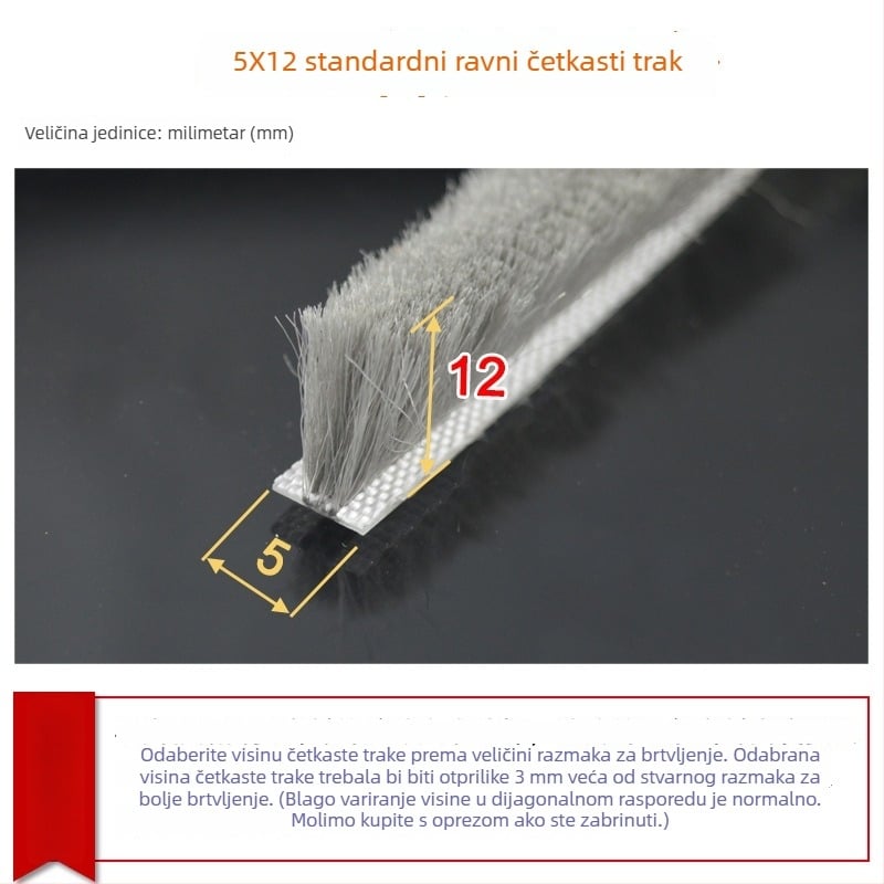 Brtvilo za vrata i prozore, aluminijska legura, model YL-MTPT, otporno na habanje i starenje, brtvljenje i zvučna izolacija