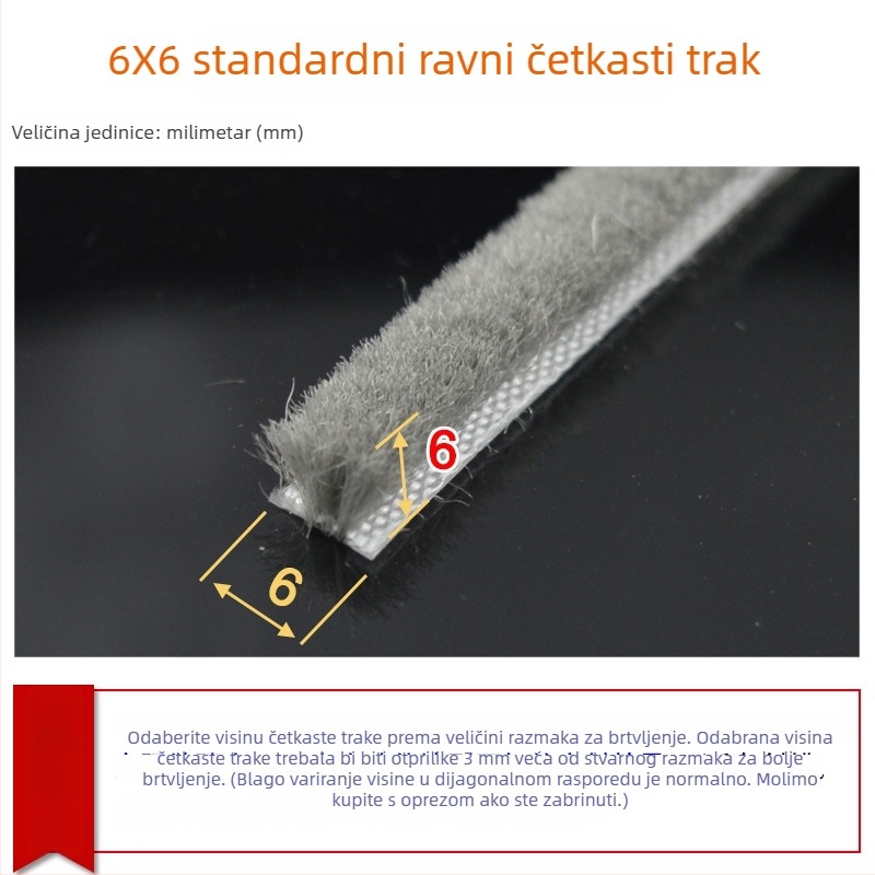 Brtvilo za vrata i prozore, aluminijska legura, model YL-MTPT, otporno na habanje i starenje, brtvljenje i zvučna izolacija