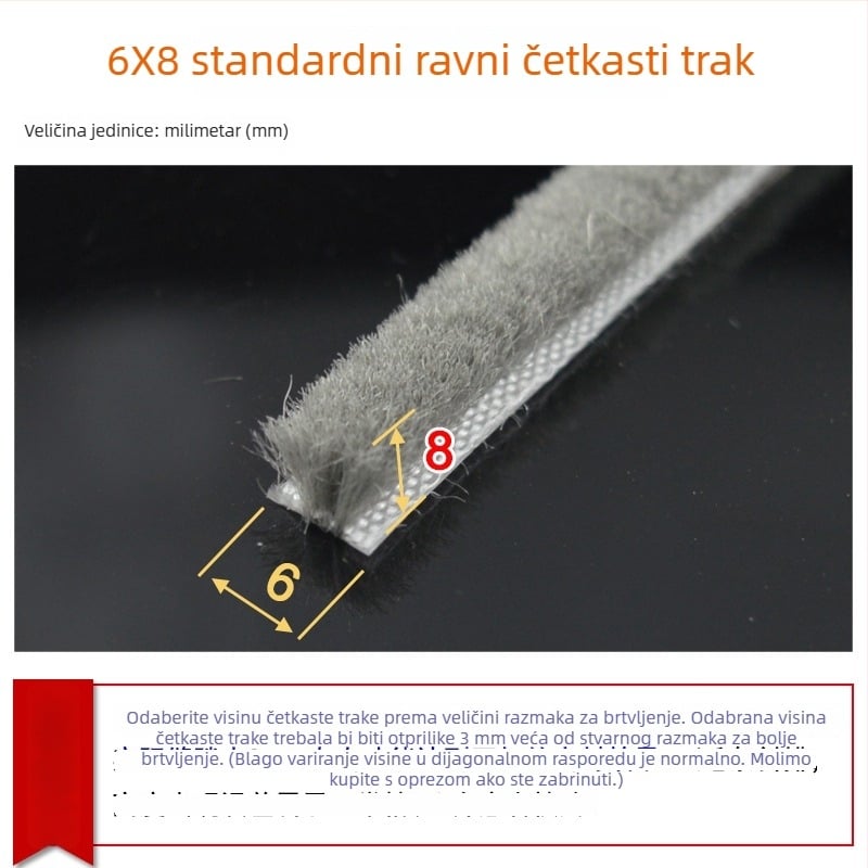 Brtvilo za vrata i prozore, aluminijska legura, model YL-MTPT, otporno na habanje i starenje, brtvljenje i zvučna izolacija