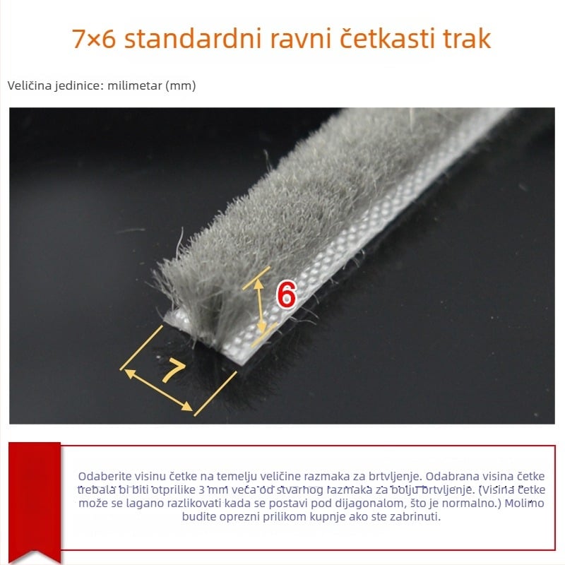 Brtvilo za vrata i prozore, aluminijska legura, model YL-MTPT, otporno na habanje i starenje, brtvljenje i zvučna izolacija