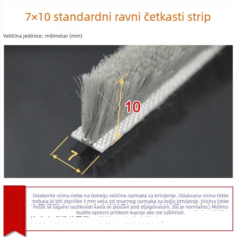 Brtvilo za vrata i prozore, aluminijska legura, model YL-MTPT, otporno na habanje i starenje, brtvljenje i zvučna izolacija