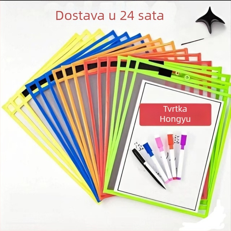 Izbrisiva torba za dokumente, PVC materijal, dizajn sa utorom, jednostavan oblik, za crtanje i bilješke