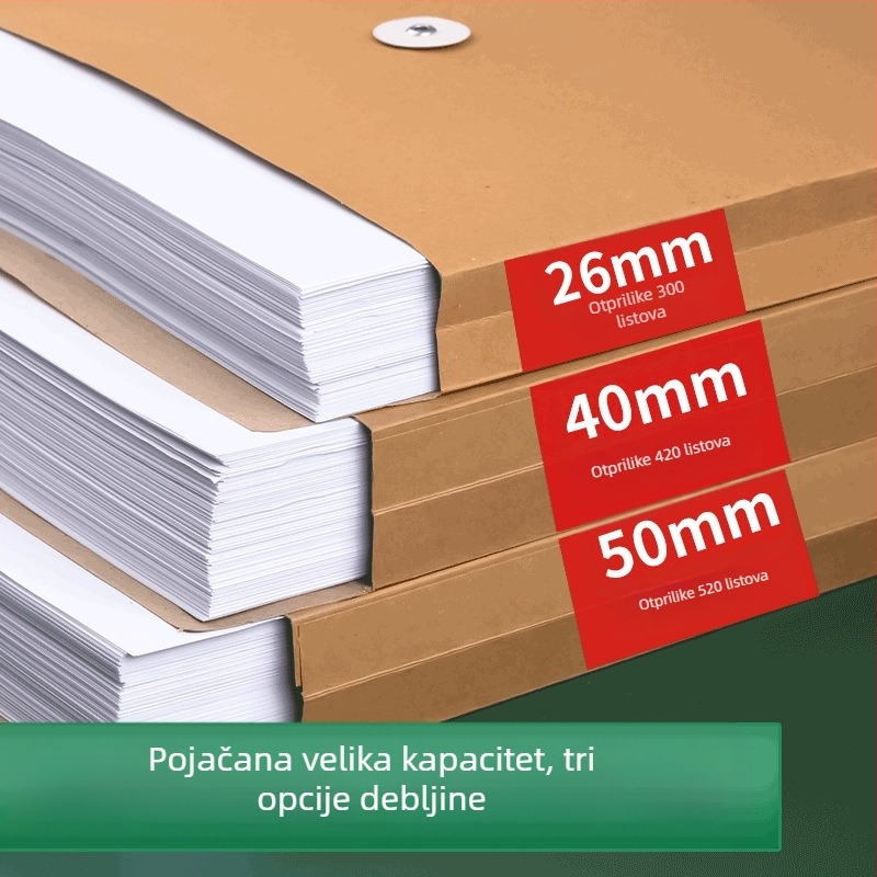 Arhivska torba za dokumente od kraft papira, s užetom, debeli dizajn, 250 g