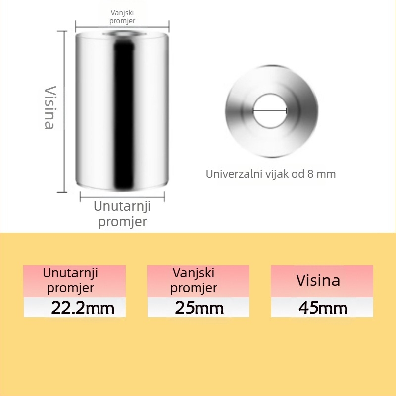 Nehrđajući čelični spoj za štap mrežice za DIY prilagodbu štapa za ribolov; marka FISHERBON; materijal: nehrđajući čelik
