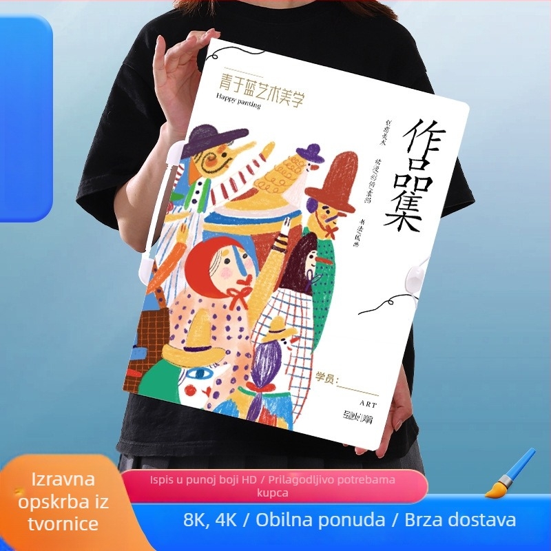 Prijenosni umjetnički album i pohranjivač za crteže i plakate, tvrdi kućište, prilagodljivo logo, dimenzije A4/8K/4K/A3