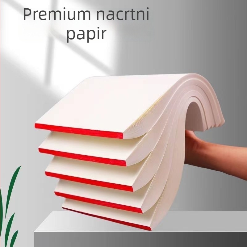 Veliki debeli bilježnica za skice s praznim stranicama, bež papir, zaštita očiju, za učenike, priprema za ispite i vježbanje izračuna