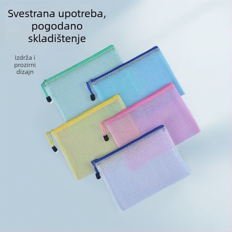 Hondurasie prozirna PVC mrežasta zip torba za dokumente