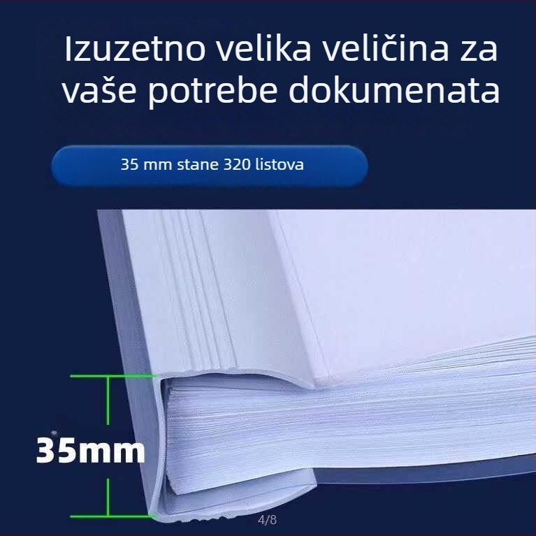 A4 spis s vučnom šipkom, debeli i širokog kapaciteta, prozirne umetne stranice i korica za dokumente