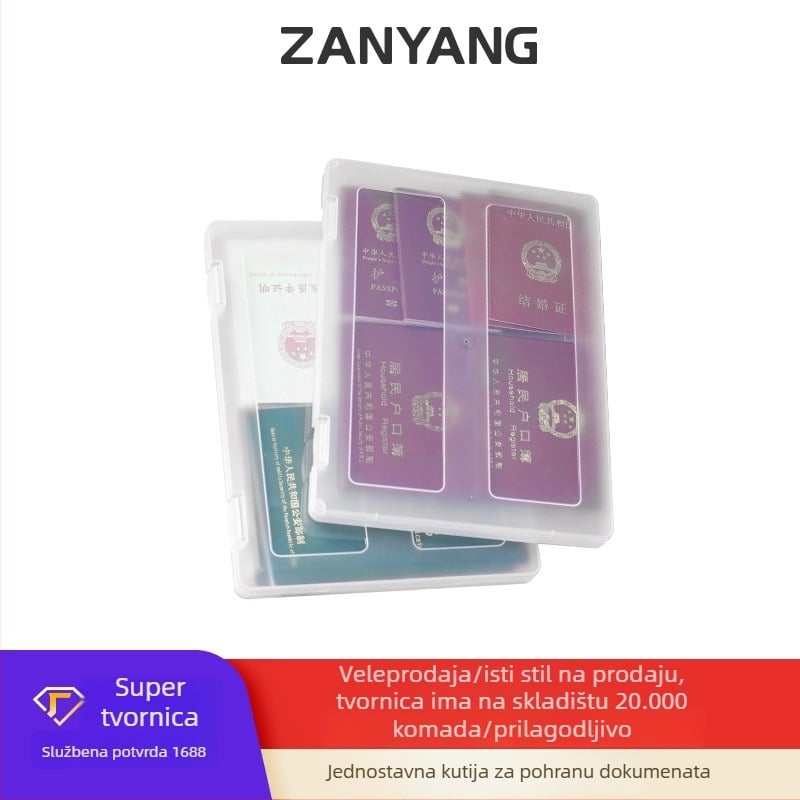 PP prozirna kutija za dokumente, plastična kutija za pohranu, model 1139, s otisnutim logom, debljina materijala 2, širina stražnjeg dijela 30