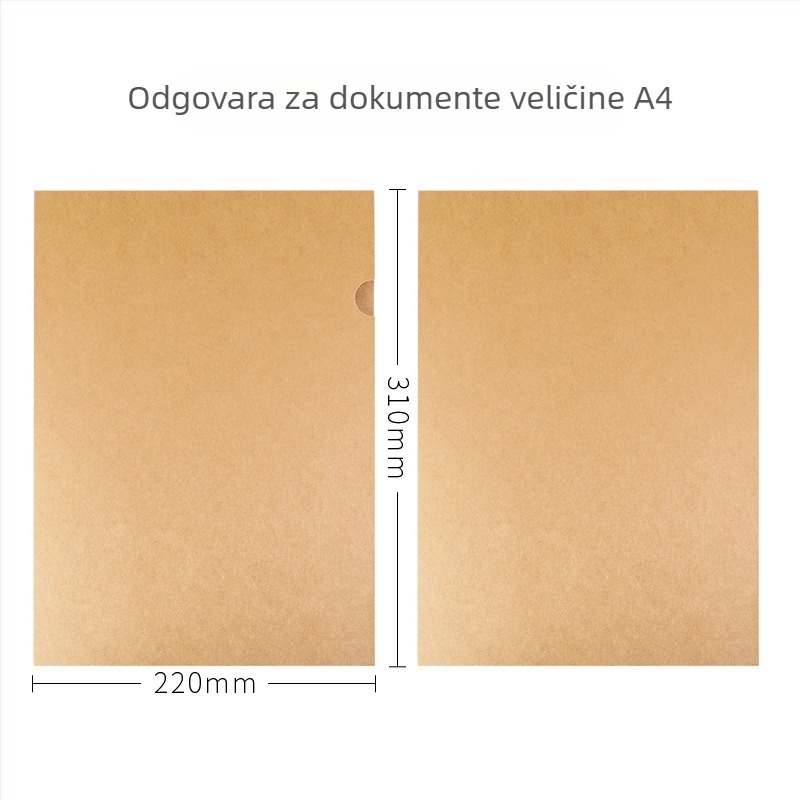 Kraft papir L-oblik folder sa zaštitnim džepom i klasifikacijskim organizatorom