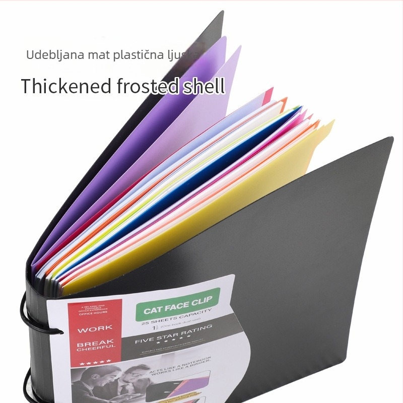 Folder s 3 rupicama i klipom, odvojiva, PP materijal, uredsko skladište, klasifikacija dokumenata, debljina ploče 0,7 mm
