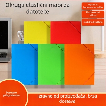 Folder za dokumente s kružnim elastičnim užetom, papir, format A4, moguć ispis logotipa