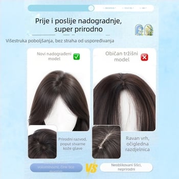Perika s dugim kovrčama i frizurom osam znakova, sintetička svila, korejski stil, poluautomatizirana obrada