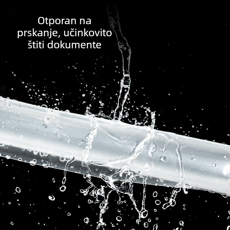 Deli prozirna dokument torba sa zatvaranjem kopčom, ojačana, vodootporna, PP materijal