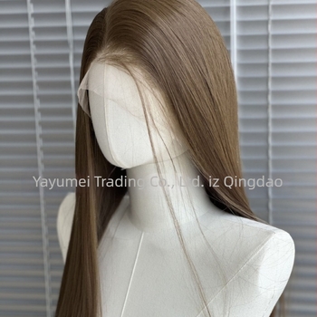 Prirodna dugačka perika s prednjom čipkom, ručno tkan Day Silk, YY Wig, model 10#, bojenje i spremna za perm